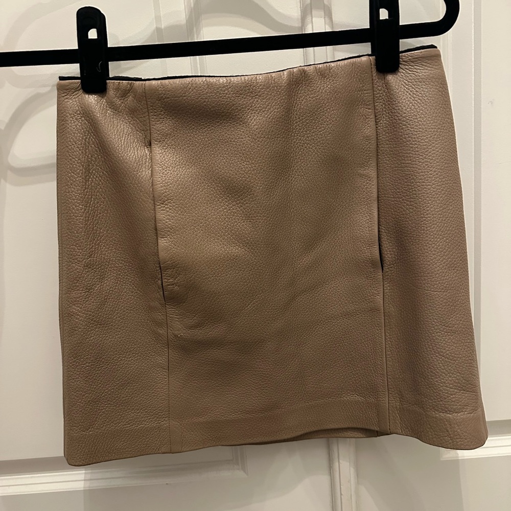 A.L.C Elegant Tan Leather Skirt